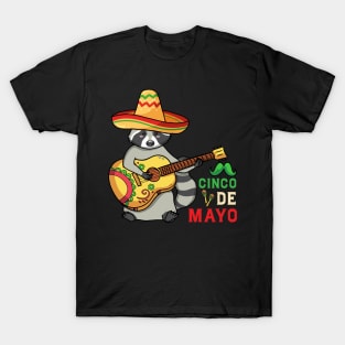 Baby Raccoon Happy Cinco De Mayo T-Shirt